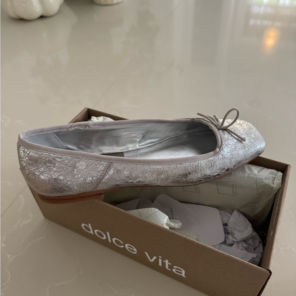 Dolce Vita Metallic Silver Flats